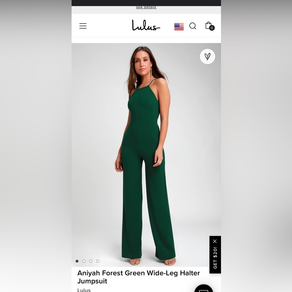 Lulus Aniya Forest Green Jumpsuit | Medium